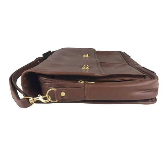 Winslow Unisex Adult Brown Leather‎ Adjustable Shoulder Strap Messenger Bag - Picture 4 of 12